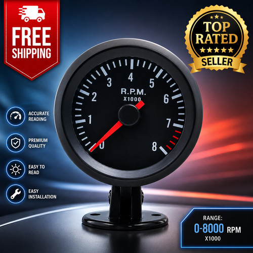 52mm rev counter 0 8000 - rev,