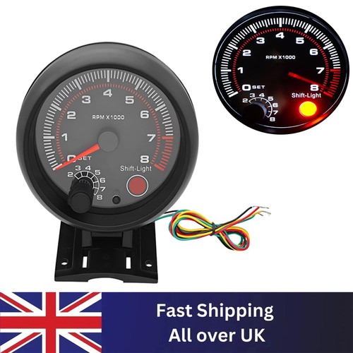 Red led car tachometer - car,