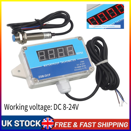 24v hall tachometer - red, 4